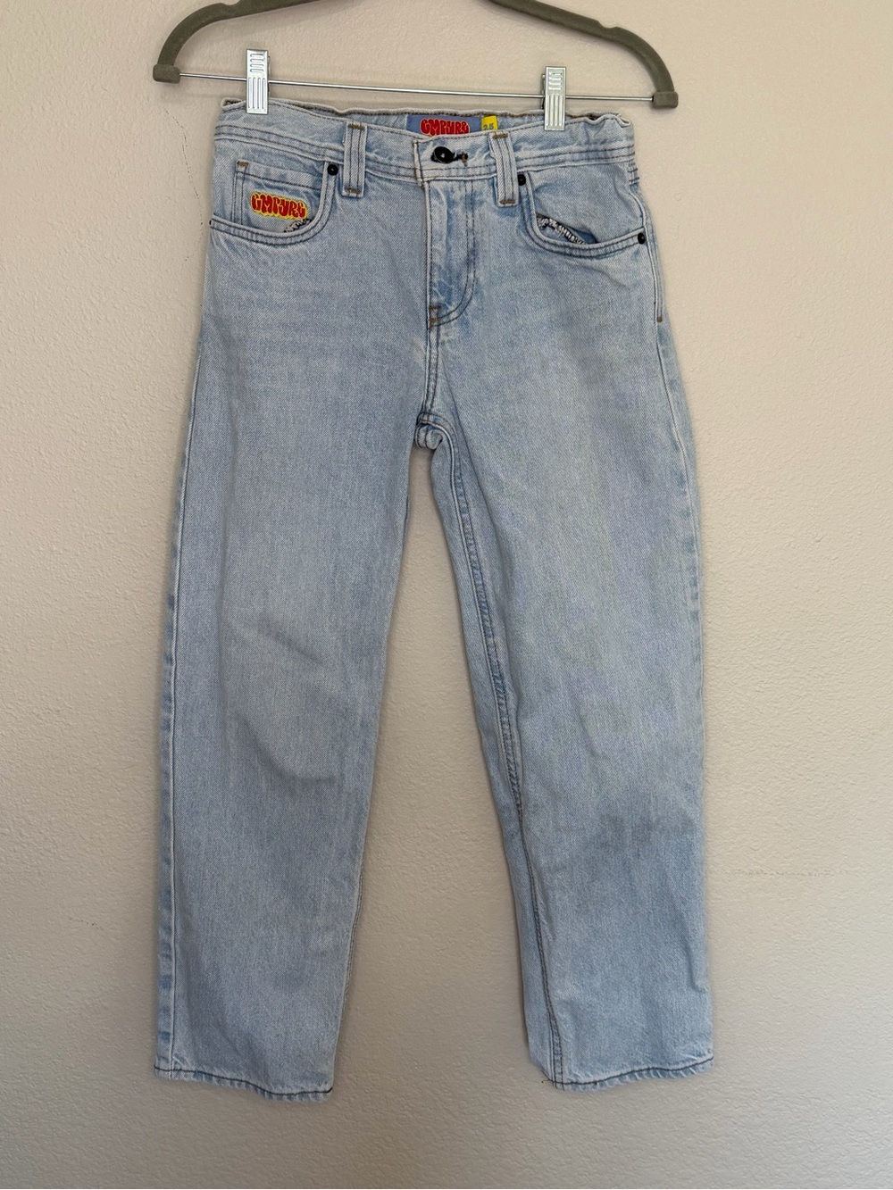 Empyre Light Blue Youth Straight-Leg Jeans Size 25 adjustable waist